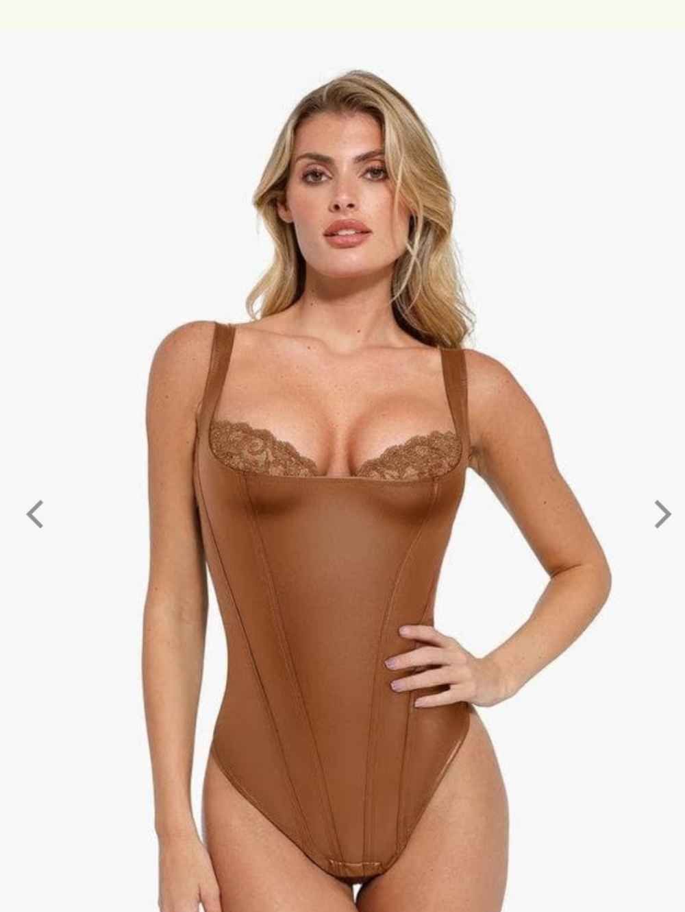 Shapewear Faux Leather Lace Balconette Sculpting Bodysuit